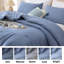 Ensemble d'édredon pour très grand lit bleu ardoise, 3 pièces (1 édredon boho et 2 taies d'oreiller)-130873841-130873842