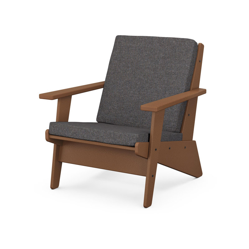 Riviera Modern Lounge Chair, Teak, Granite