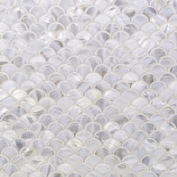 Oyster Shells 11.81 In. X 11.81 In. Pearl Shell Mosaic Tile