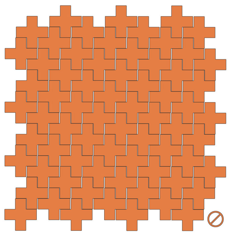 Décalcomanie murale à motifs croisés suisses, H 3 po x l 3 po x P 0,01 po, Kaki