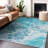 Machine Washable Indoor/Outdoor Cinead ACN1705 Teal Rug-104740131