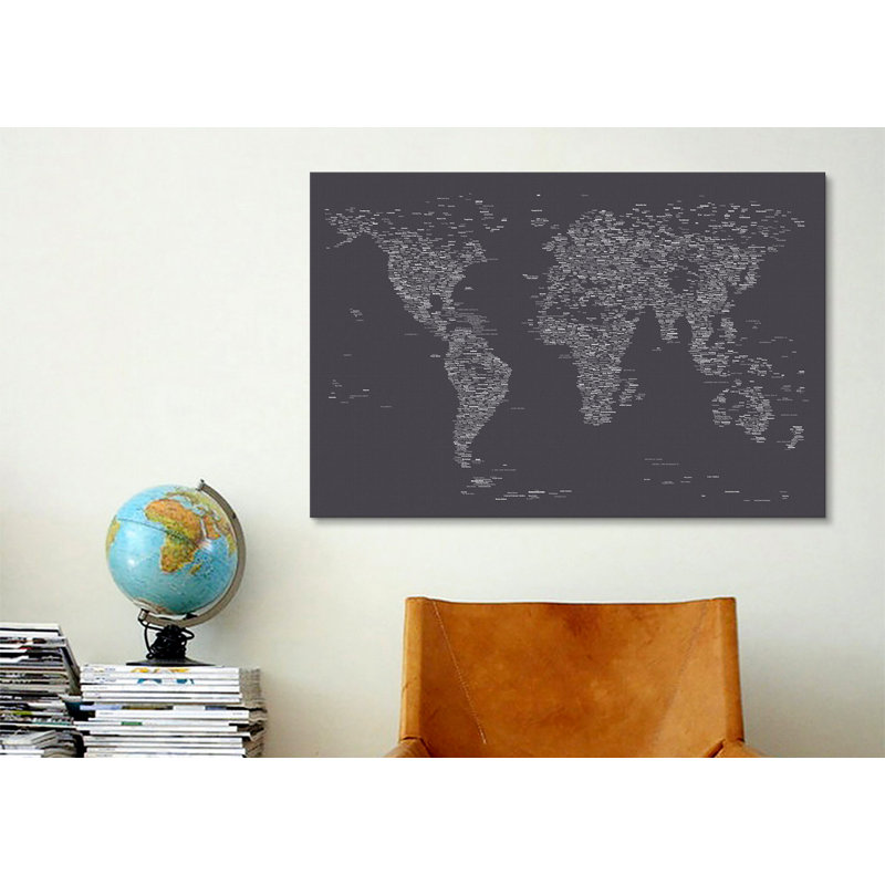 « font map map » par michael tompsett, impression sur toile tendue, H 8 po x l 12 po x P 0,75 po