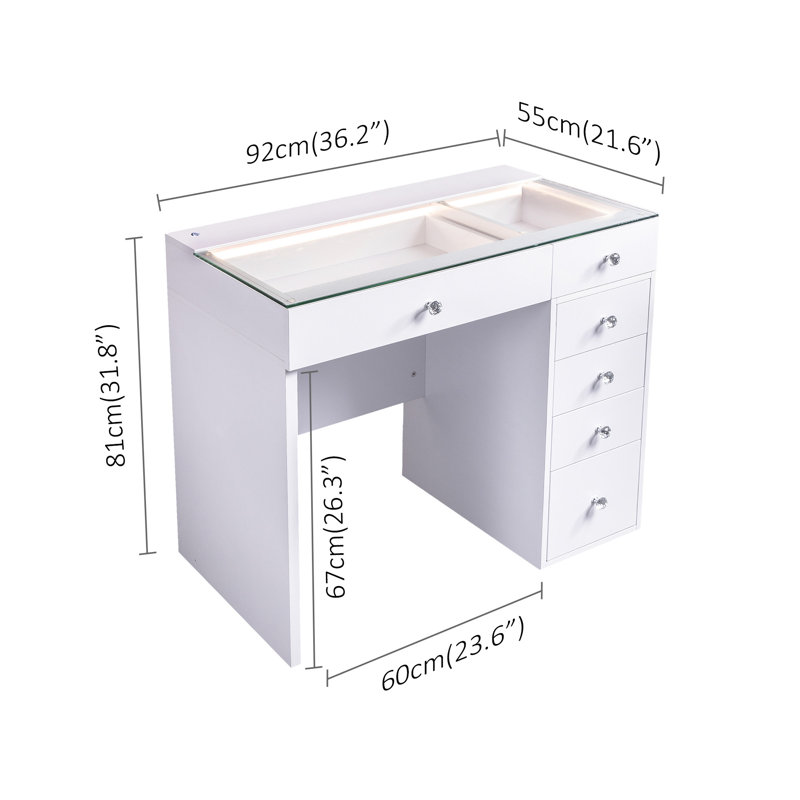 Cyrita Dressing Table with Mirror LED Lights