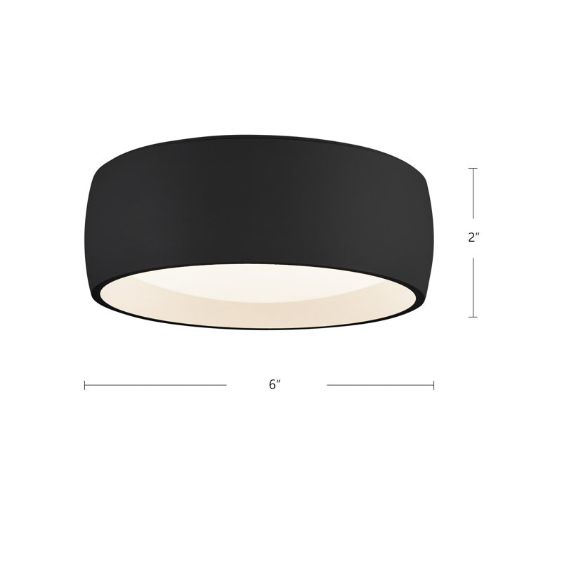 Savile 1 - Light LED Flush Mount, White, 2"H x 6"W x 6"D