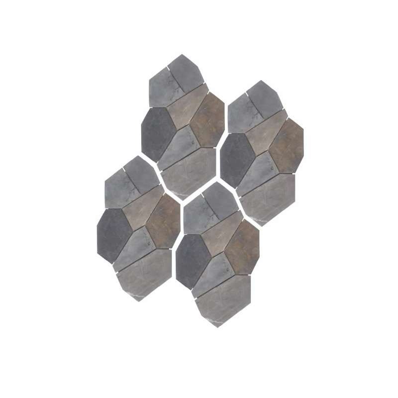 Nature Organica 12x20 Honed Marble Mosaic Tile, Java Dark Gray
