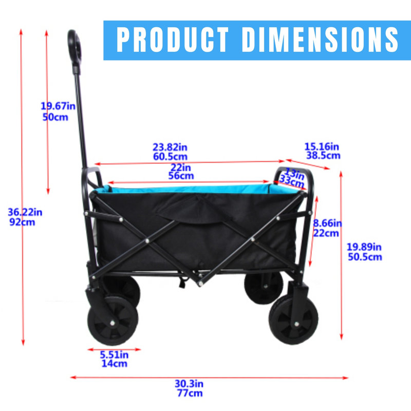 Mini chariot de plage pliable, Bleu