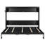 Grand lit escamotable pliant latéral de taille grand avec motif imprimé tendance, éclairage DEL sous le lit et prise USB intégrée - Design peu encombrant - noir-131374041-131374039