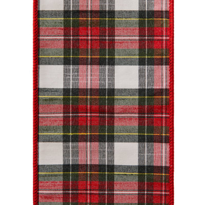 4'' Plaid Fabric Shatterproof Ribbon