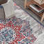 Tapis perse moderne bleu marine / rouge à motif médaillon marocain rétro Blazek-131441123