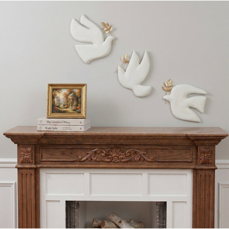 Horizon Ecomix Bird Wall Art with Gold-Toned Detailing and Sustainable Matte Finish