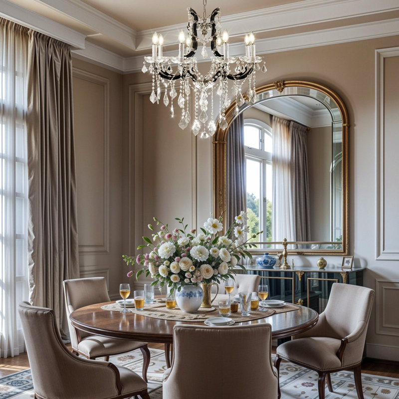 Lustre en cristal de style bougie Keagyn