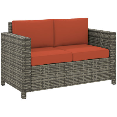 130cm Wide Rectangle Wicker Loveseat with Cushions