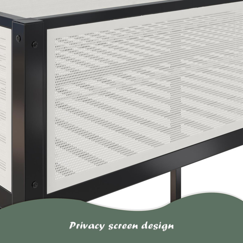 Lit mezzanine avec bureau et tablettes, Lit double