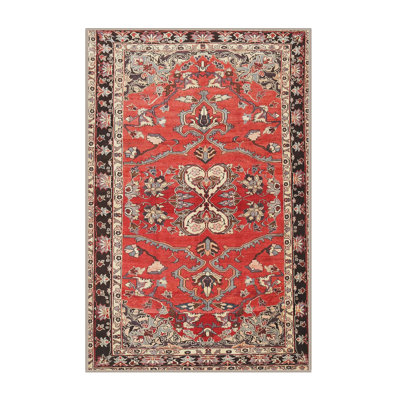 Tapis traditionnel rouge / noir Crymble