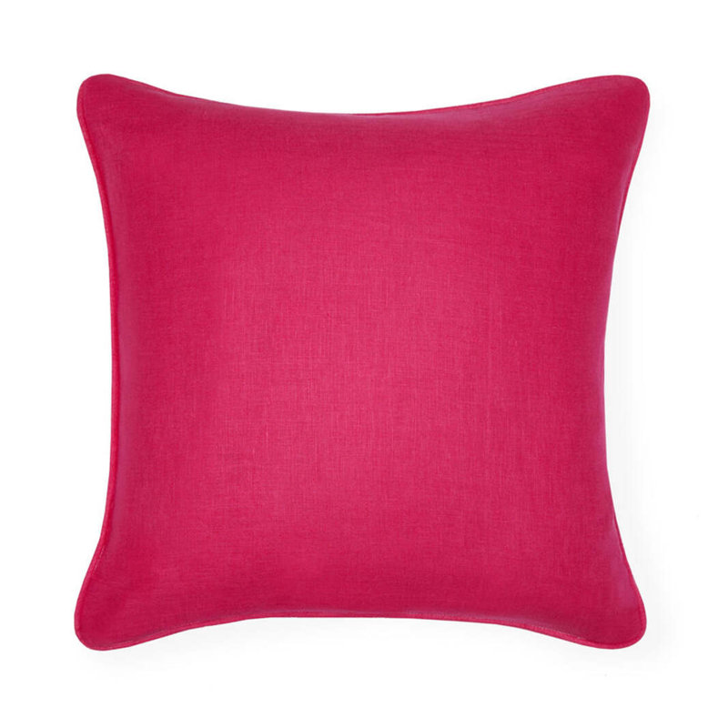 Manarola Square Pillow Cover & Insert, Tangerine/Raspberry