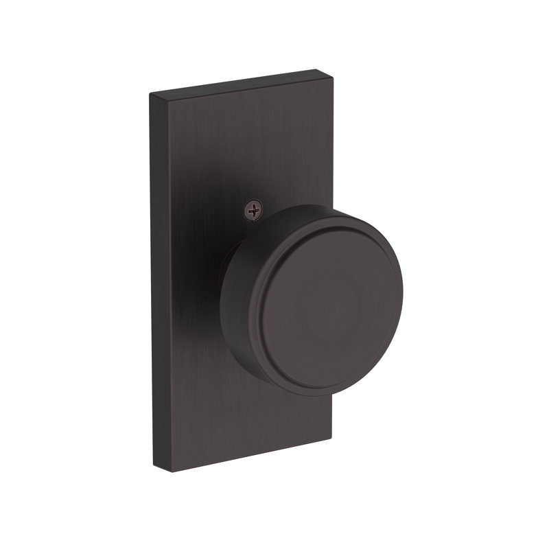 Vashon Full Dummy Knob with Contemporary 5in Rose in Matte Black, Venetian Bronze