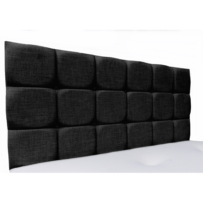 Lennart Upholstered Headboard, Small Single (2'6), Naples Velvet, Black