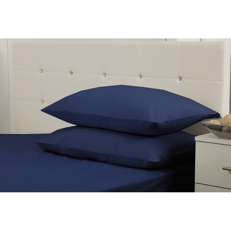 200 TC 50/50 Percale Polycotton Cotton Blend Pillowcase, Navy