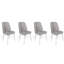 Ensemble de chaises élégantes (4 pièces) en velours gris avec pieds en bois de charme noyer, 19,7 po x 35,4 po x 19,3 po | Structure 100% métal, supporte jusqu'à 352 lb | Design scandinave moderne pour des espaces de vie et de salle à manger élégants-1261156698-1244719573-1261156699