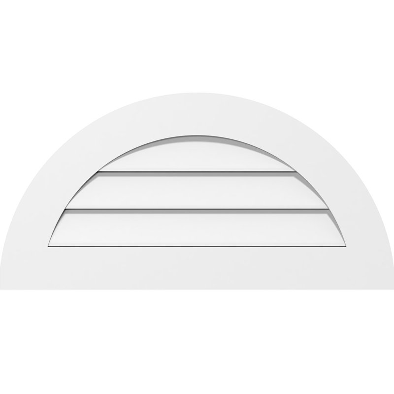 Fixation semi-ronde en surface: évent fonctionnel, cadre standard en PVC, H 28 po x l 14 po
