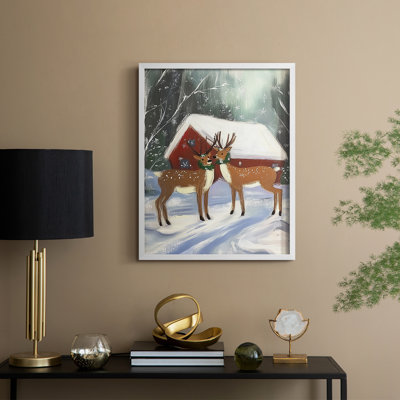 «Christmas Holiday Art CDLxxii», reproduction d'art encadrée - bois massif