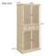 Armoire d'appoint 72 po moderne en rotin 72 po - 4 portes avec tablettes réglables-1864965876