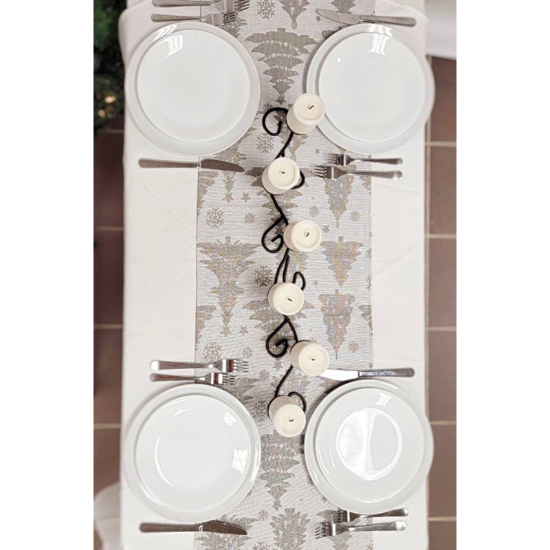 Chemin de table Silver Pine Trees F07M5-9A