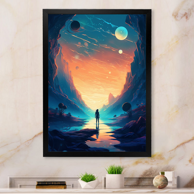 Imagine Space IV - Impression, Cadre simple noir, H 20 po x l 12 po x P 1 po