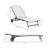 Chaise Lounge Outdoor, 2 Piece Lounge Chair With Wheels, Tanning Chair With 5 Adjustable Positions For Patio, Beach, Yard, Pool, Cream White