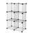 Basics 6-Cube Wire Grid Stackable Storage Shelves, 12 x 12-Inches, Black, 12.6"D x 26"W x 38"H-110001044