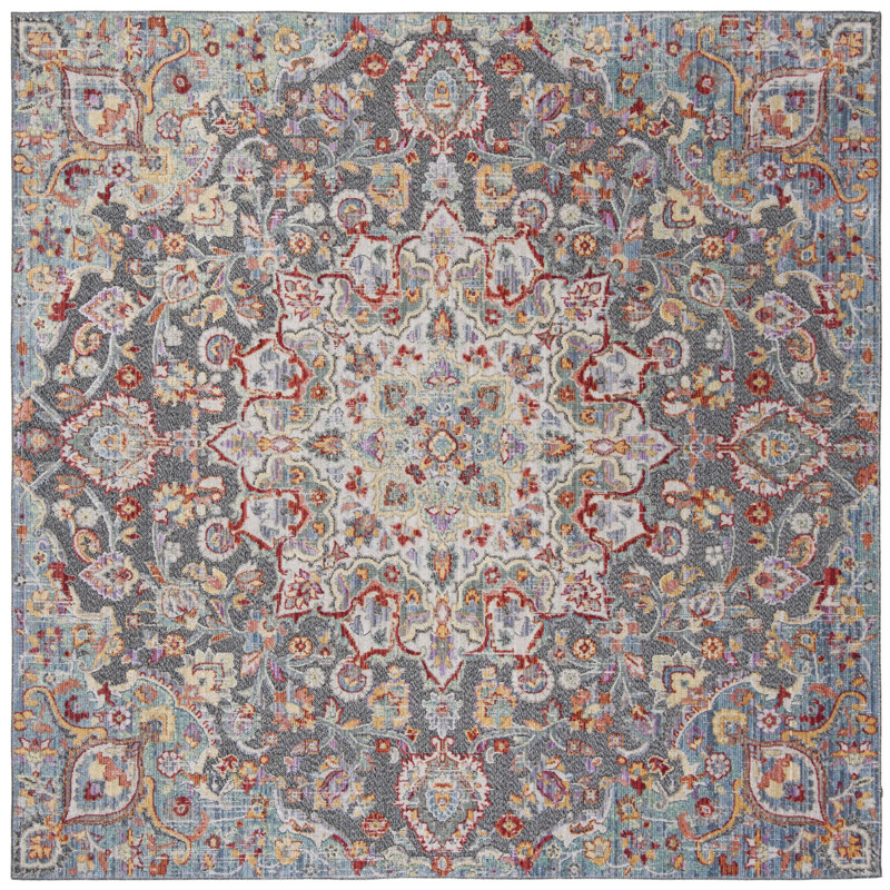 Younes Provance Performance Oriental Rug, Square 6'7"