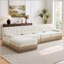 135.6 " Velvet L-Shaped Sectional with Ottoman
