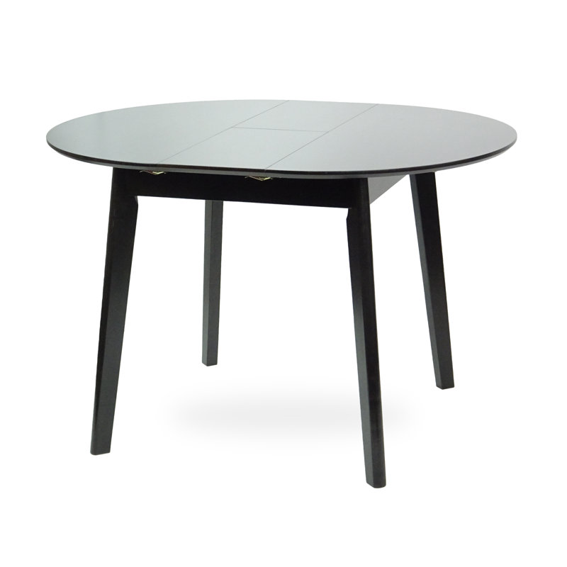 Illyssa Extendable Round Solid Wood Base Dining Table, Espresso