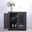 Élégant buffet avec 2 portes en miroir en acrylique et buffet avec rangement, armoire décorative en stratifié creux et support en bois aggloméré, tablette spacieuse réglable, salon, cuisine-1641340668