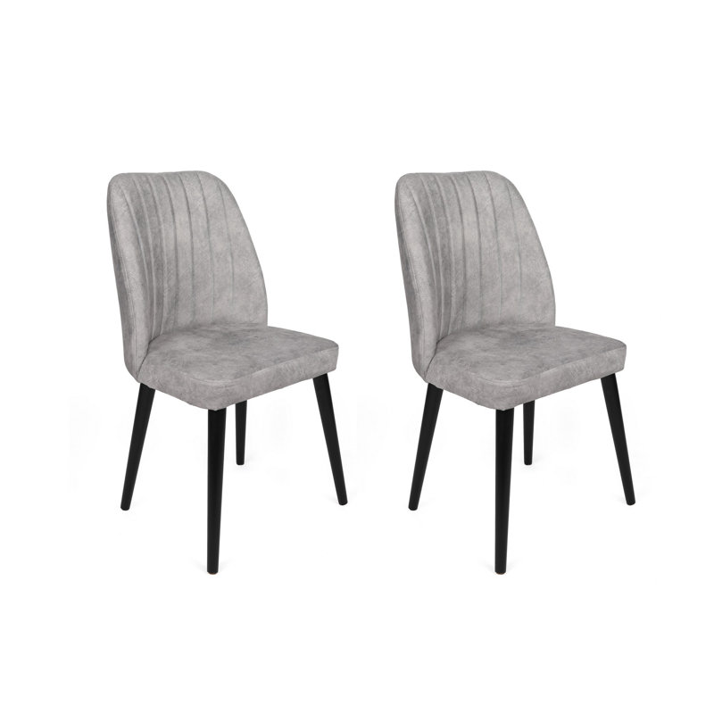 Ensemble de chaises (2 pièces), Vison, Noir, 2