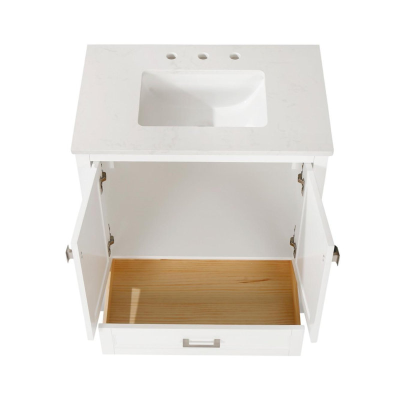 Meuble-lavabo 30 po avec lavabo, Blanc