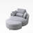Swivel Accent Barrel Modern Grey Sofa Lounge Club Big Round Chair with Storage Ottoman,Sofa Couch-1241233687