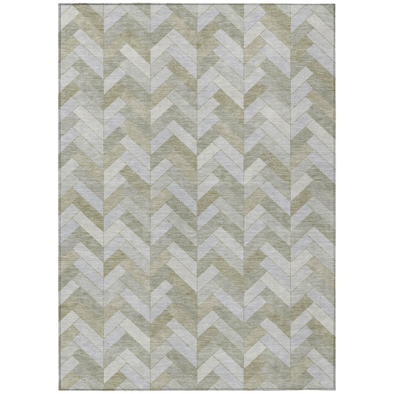Machine Washable Indoor/Outdoor Matteson ACN2297 Geometric Rug, Rectangle 5' x 7'6"