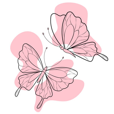 Ridhi Butterfly Illustration by Maria Semenaka - Wrapped Canvas Print