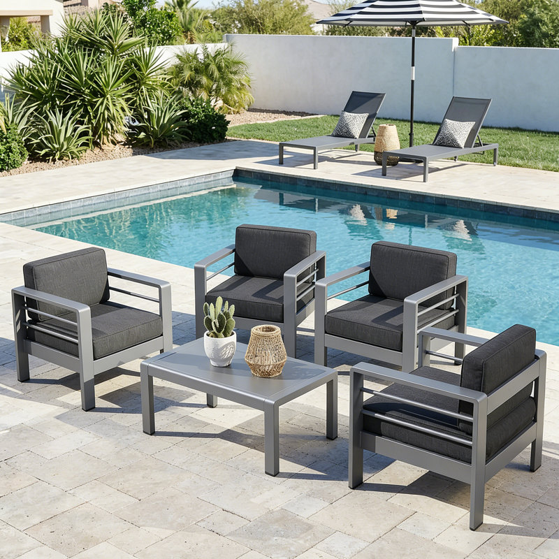Caggiano 6 - Person Patio Conversation Set with Cushions