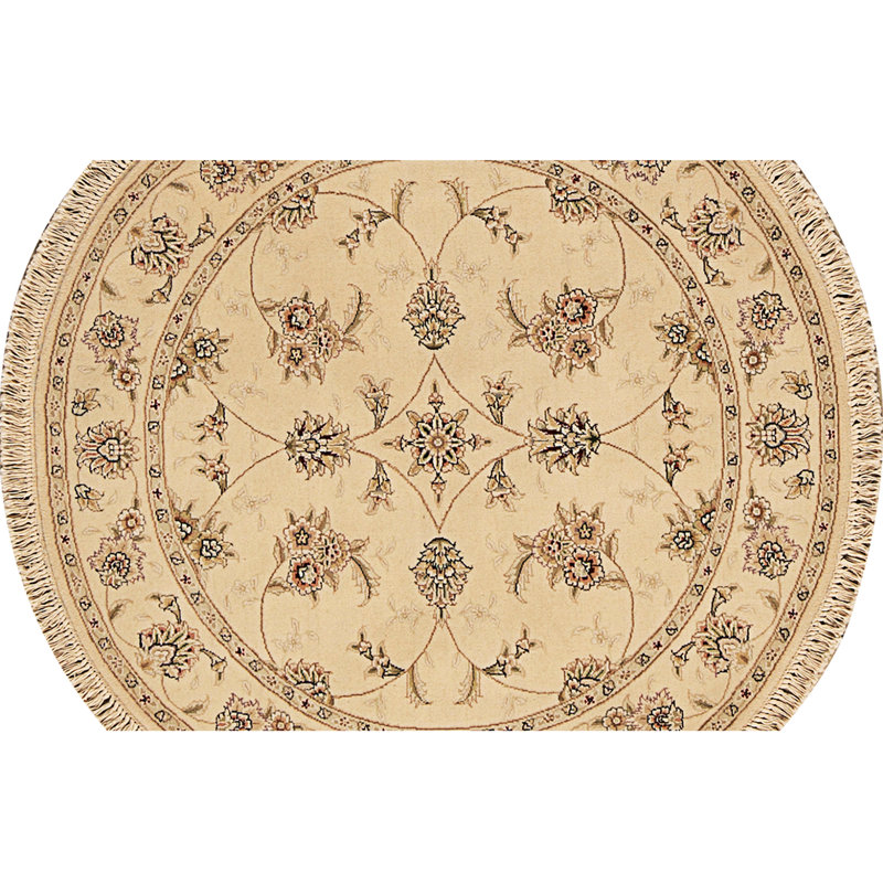 High-Quality Hand-Knotted Ivory Area Rug