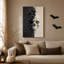 Art mural sur toile noir et blanc craquelé se dissolvant dans Halloween-1194075166
