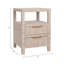 Table d'appoint moderne en métal tressé avec tiroir, idéale pour le salon ou la chambre - Design élégant pour les petits espaces - Ivoire et beige