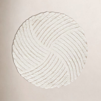 Abriel Ivory Hand-Woven Abstract Wool Rug