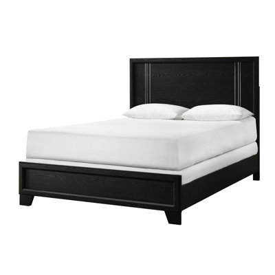 Lit à panneau contemporain grand format 1pc avec finition en bois gris anthracite, pièce de chambre à coucher, 99 lb, 86,44 po x 62,76 po H 54 po, sommier à ressorts requis pour la chambre à coucher, profondeur, largeur, hauteur de 54 po