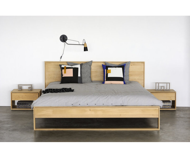 Nordic Solid Wood Bed, Queen, Natural