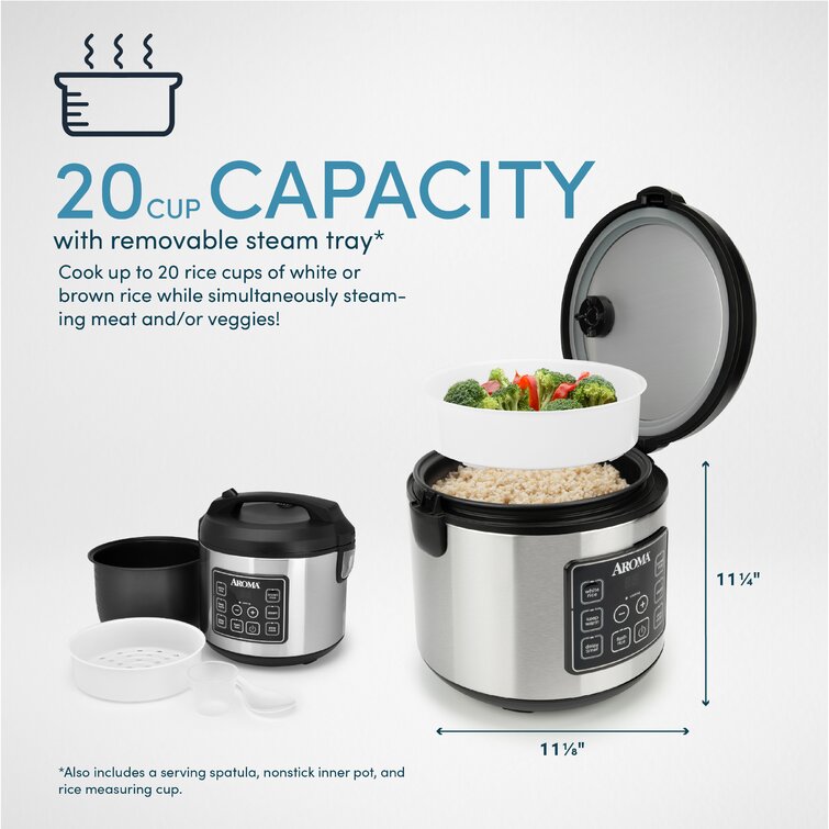 Aroma 8-cup (Cooked) Digital Rice Cooker, Multicooker & Food