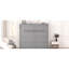 Grand lit mural gris, solution peu encombrante pour les petits appartements et les bureaux, lattes profilées parfaites, espaces compacts, mécanisme de pliage à deux pistons