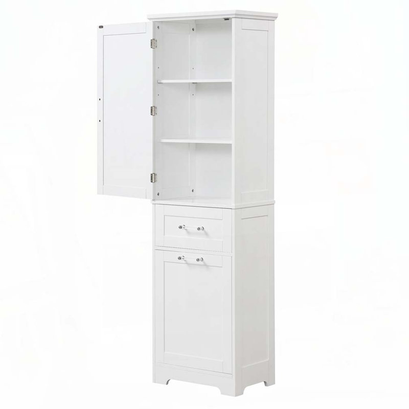 Armoire de rangement autoportante avec tiroirs et tablette réglable