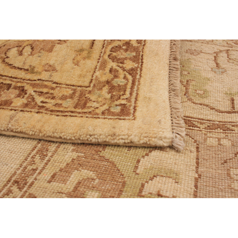 Tapis de bois one-of-kind-noué la 2010 chobi brun/crème 7 pi 11 po x 10 pi zone de laine de 1 po Insley